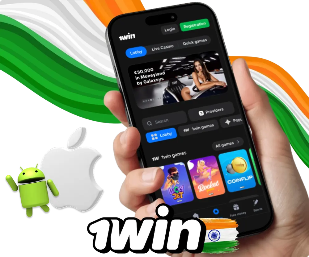 1Win App for Android and iOS devices in India